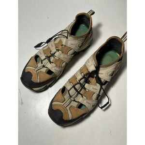 CABELA'S Leather Athletic Hiking Shoes 82-4126 US 8.5M Brown Beige
